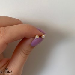 "Purple" guld restikker med lilla sten