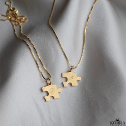 "BFF" puzzle necklaces in gold