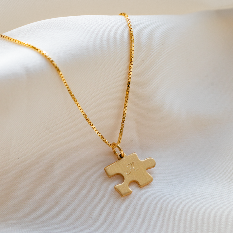 "BFF" puzzle halsk�de-s�t i s�lv og forgyldt