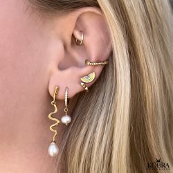 "Rainbow"  Gold-plated earrings with enamel rainbow