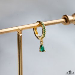 "Raindrop" forgyldt med forskellige farver 1 stk. 