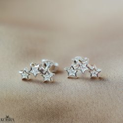 "Reeva" stjernereringe med sten i slv