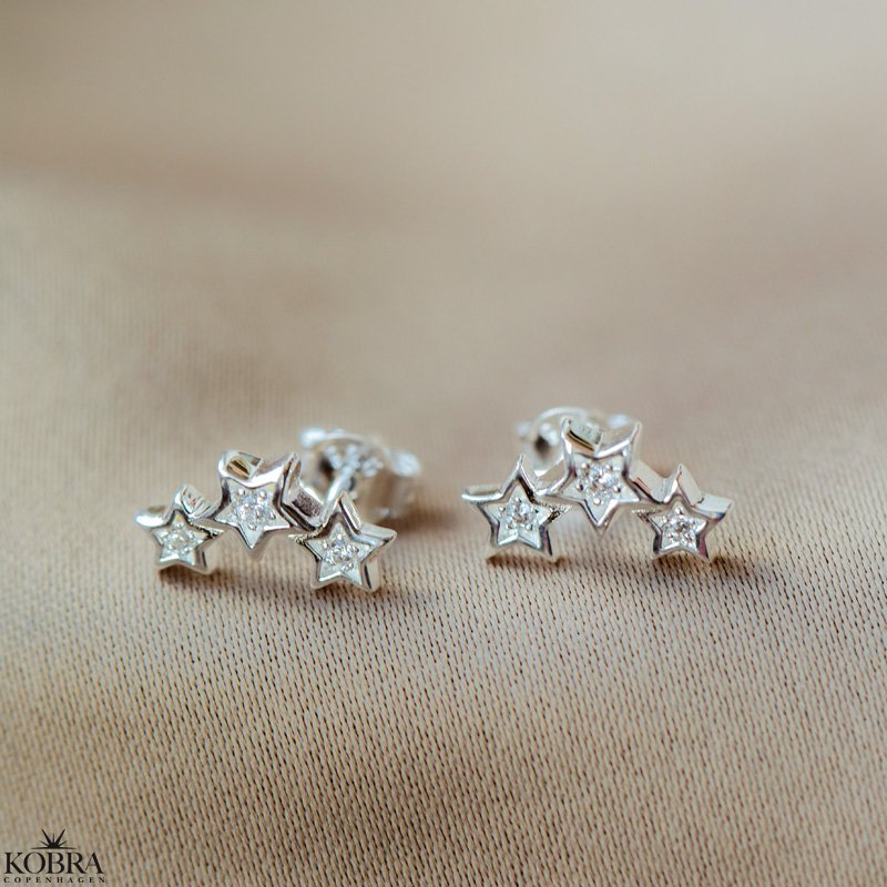 "Reeva" stjernereringe med sten i slv