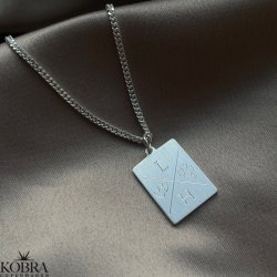 "Reign" slv halskde med gravering og 2 mm. panzer kde
