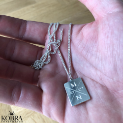 "Reign" slv halskde med gravering og 2 mm. panzer kde