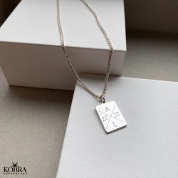 "Reign" slv halskde med gravering og 2 mm. panzer kde