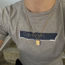 "Reign" guld halskde til mnd med gravering inkl. 2 mm panzer kde