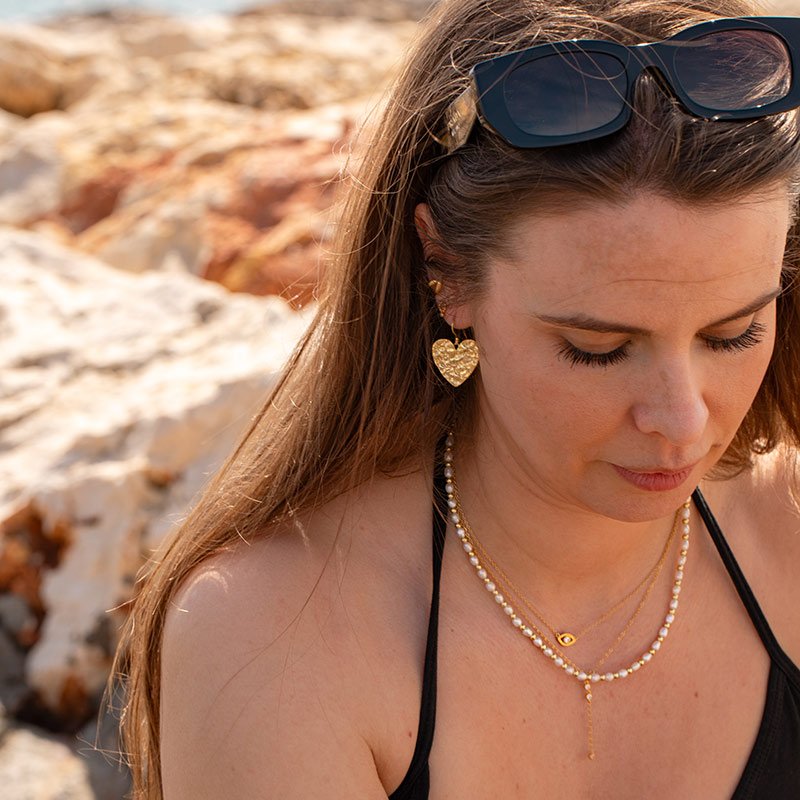 "Ziva" drop necklace in gold