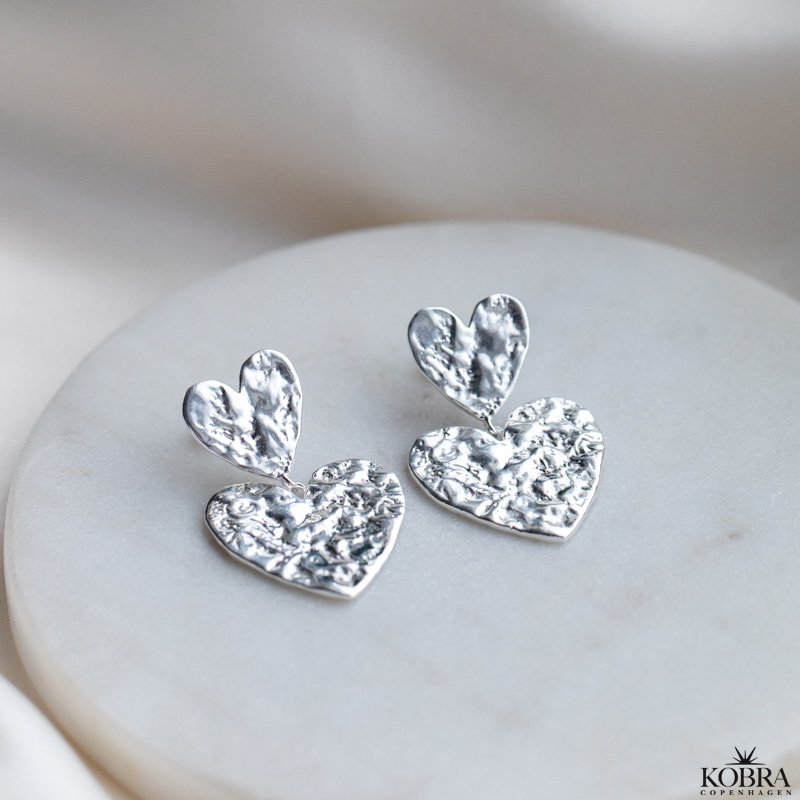 "Riannon" Double heart hjerte�reringer i s�lv