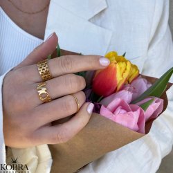 "Melbourne" guld ring med mnster