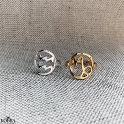 "Hoshi" stjernetegns ring i slv