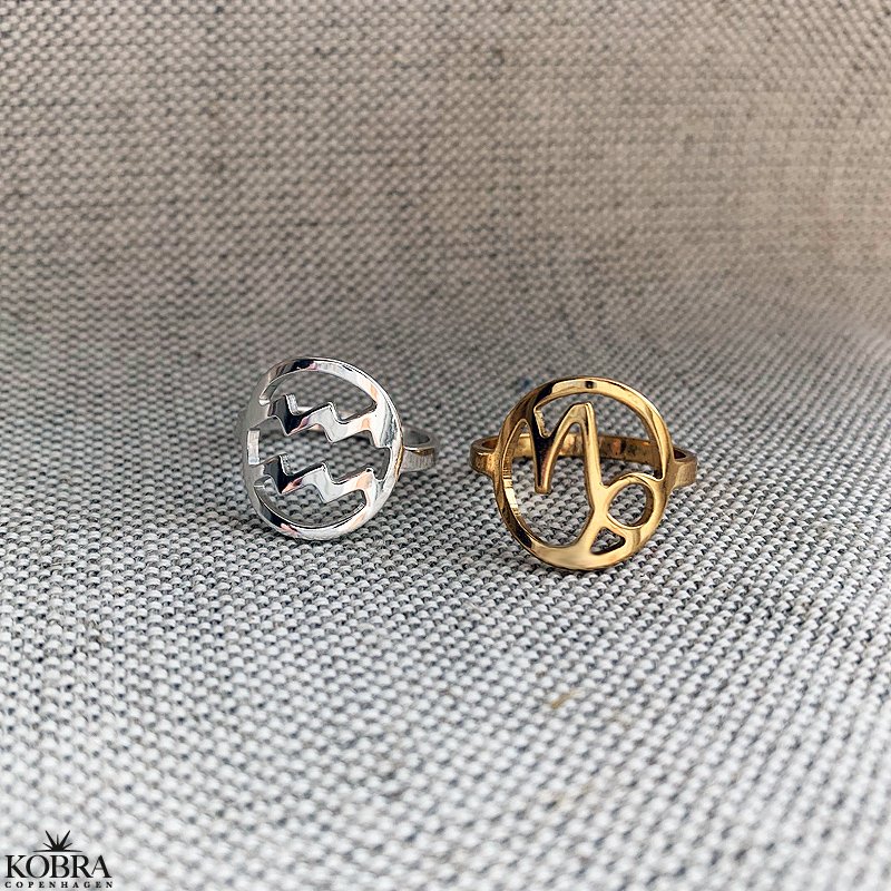 "Hoshi" stjernetegns ring i slv