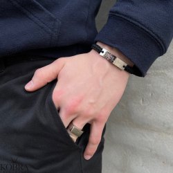 "Mercury" vandfast stl armbnd med din indgravering (sort)