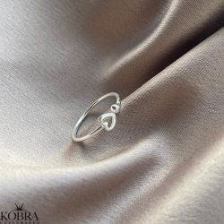 "Samira" slv ring med hjerte