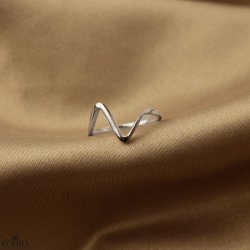 "Wave" smuk blget ring i slv