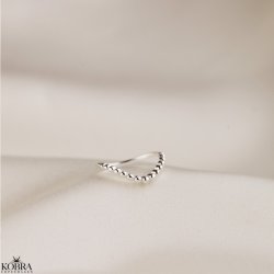 "Polly" unik ring med slv kugler