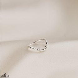 "Polly" unik ring med slv kugler