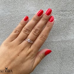 "Lucy" sterling slv ring med valgfri farve sten