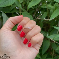 "Lucy" sterling slv ring med valgfri farve sten