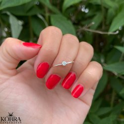 "Lucy" sterling slv ring med valgfri farve sten