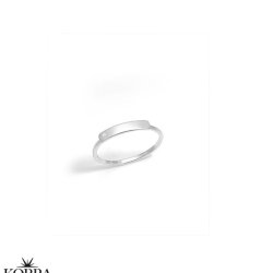 "Rivia" slv ring med hvid zirkonia og personlig gravering