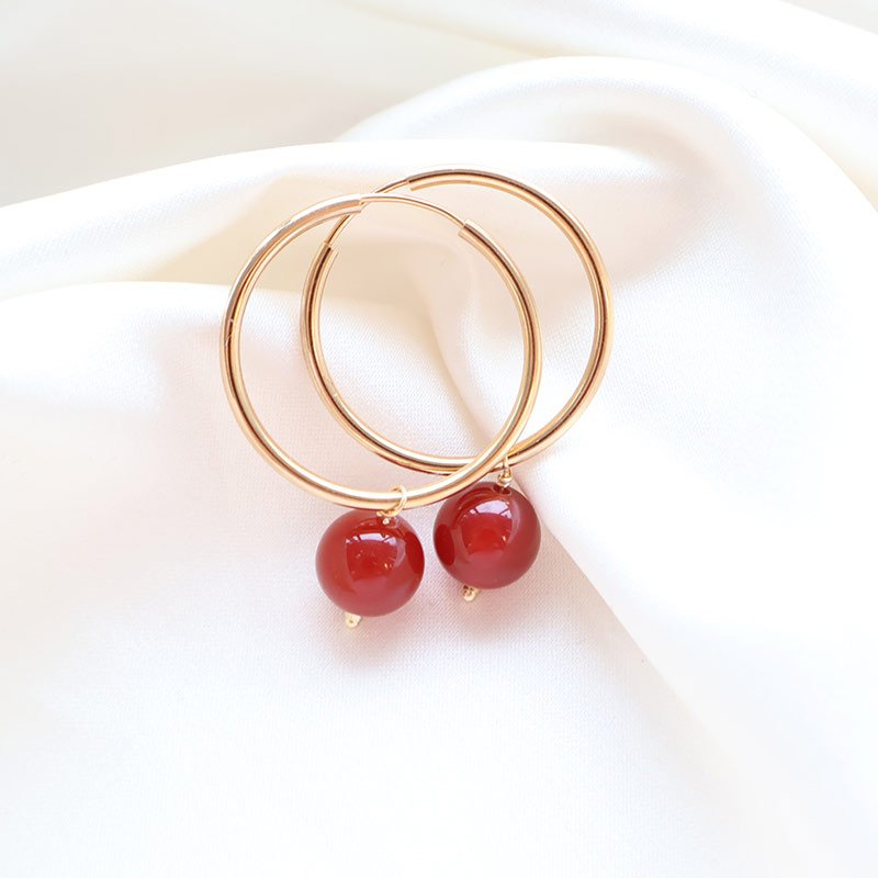 �Poppy� hoops with colored beads
