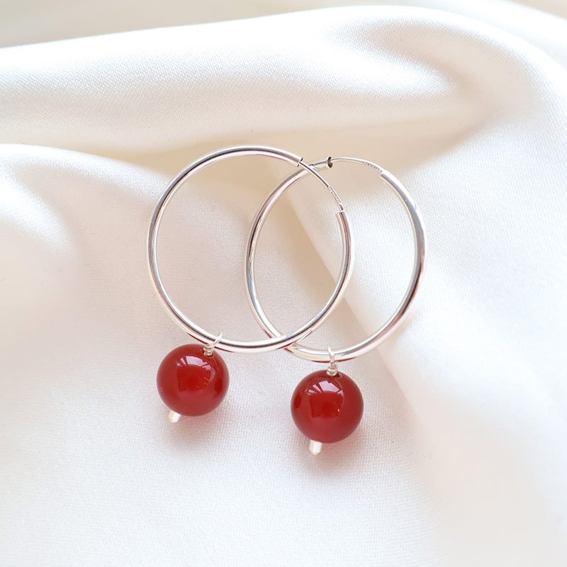 �Poppy� hoops with colored beads