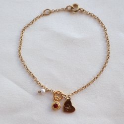 "Poise" Birthstone i s�lv eller forgyldt