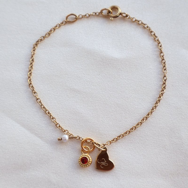 "Poise" Birthstone i s�lv eller forgyldt