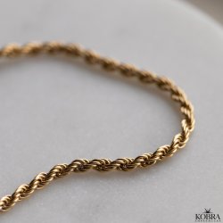 "Rope" smukt snoet guld armbånd