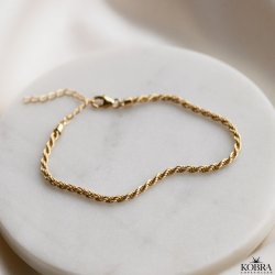 "Rope" smukt snoet guld armbånd