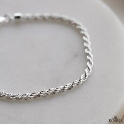 "Rope" beautiful twisted silver bracelet