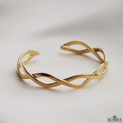 "Elva" flettet 18 karat forgyldt armbnd