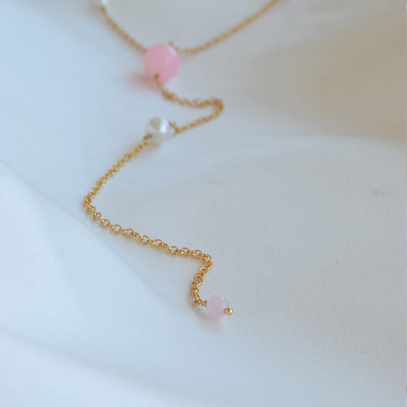 "Rosa" Perle Drop Smykke