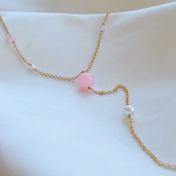 "Rosa" Perle Drop Smykke
