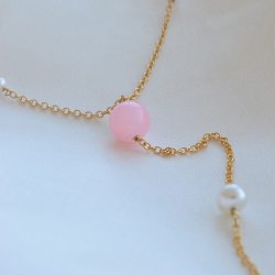 "Rosa" Perle Drop Smykke