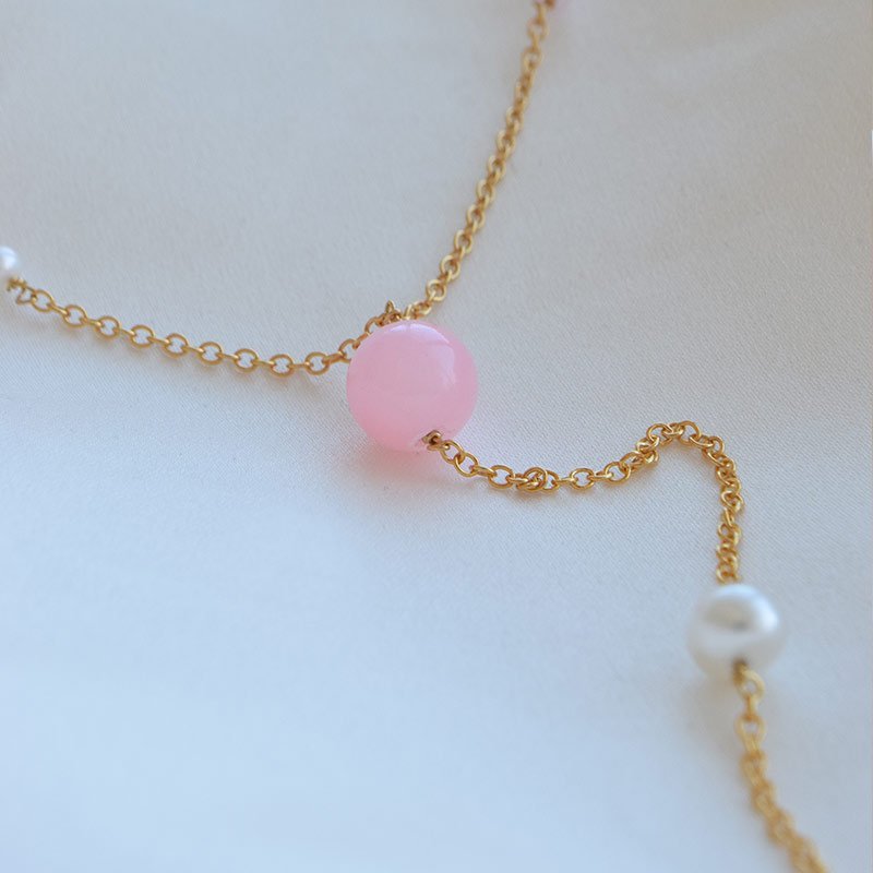 "Rosa" Perle Drop Smykke