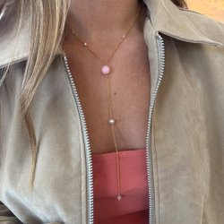 "Rosa" Perle Drop Smykke