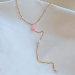"Rosa" Perle Drop Smykke