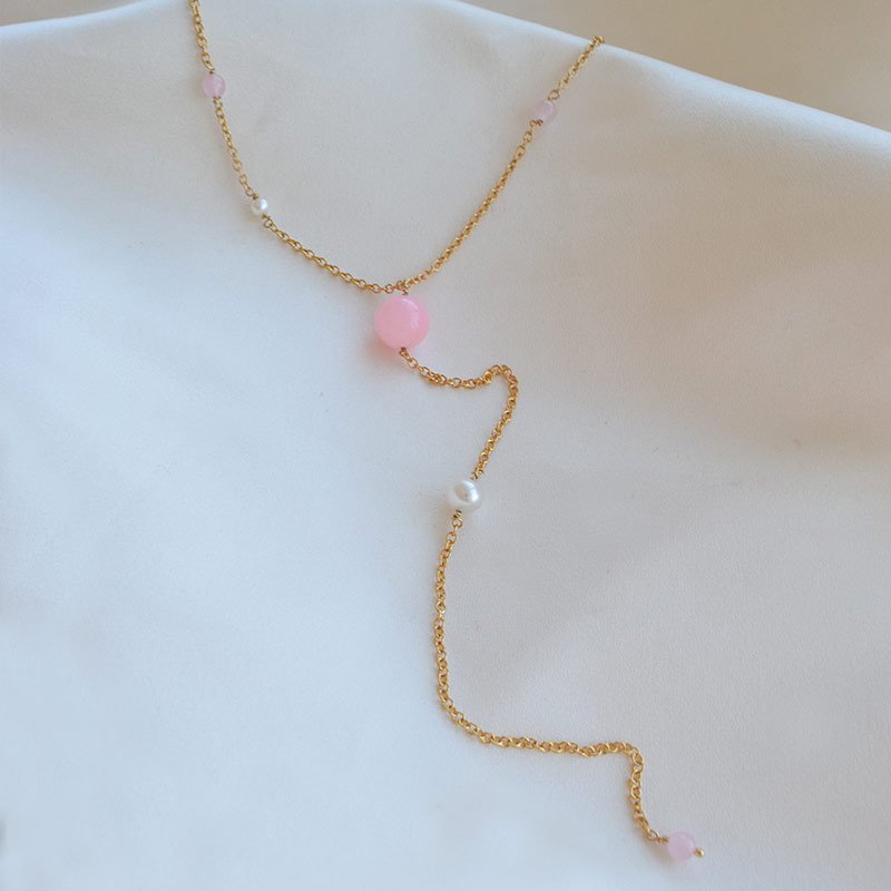 "Rosa" Perle Drop Smykke