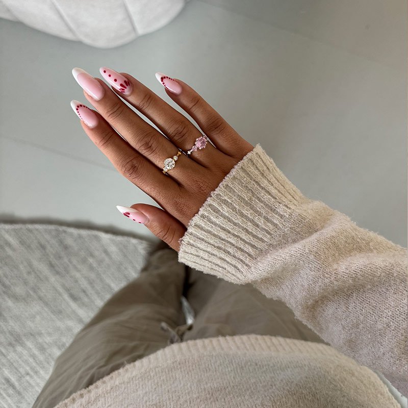 "Rosalia" silver ring with pink stones