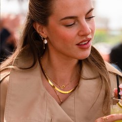 "Rosella" guld �reringe med muslinger og ferskvandsperler