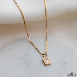 "Roxy" square gold necklace with stones