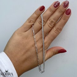 "Ruby" slv halskde med kde og sten