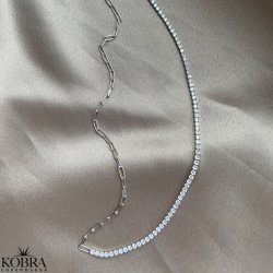 "Ruby" slv halskde med kde og sten