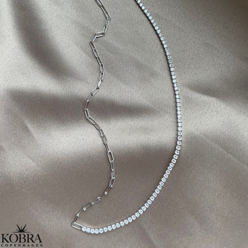 "Ruby" slv halskde med kde og sten