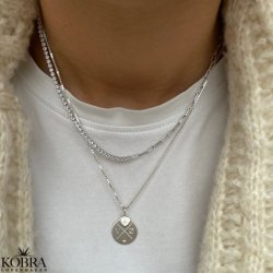 "Ruby" slv halskde med kde og sten