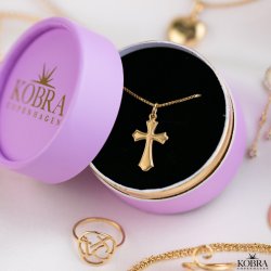"Runa" lille guld kors halskde
