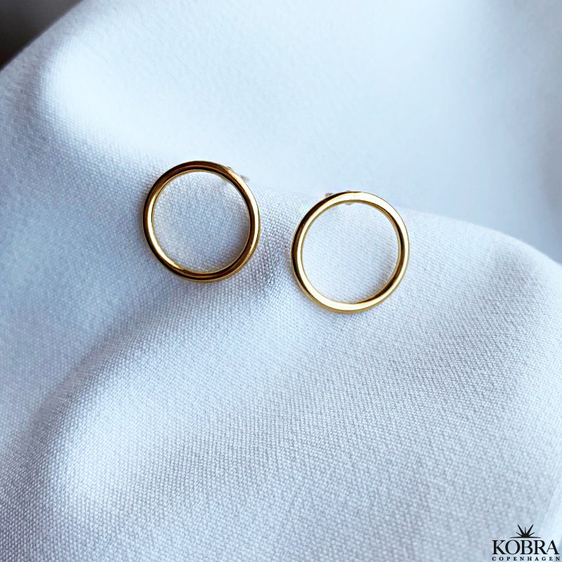 "Apollo" runde cirkelformet reringe i 18 karat forgyldt