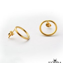 "Apollo" runde cirkelformet reringe i 18 karat forgyldt